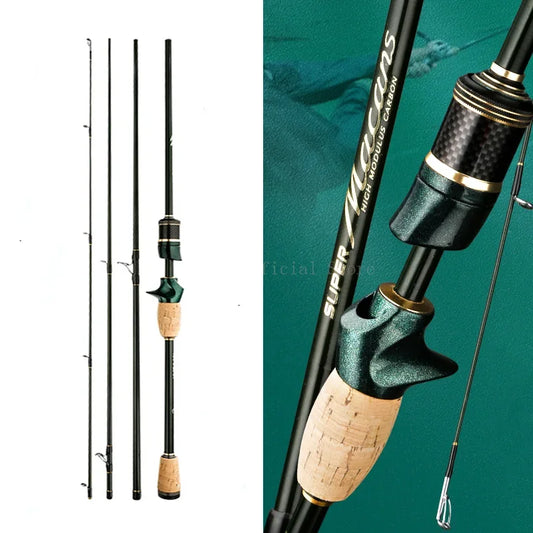 1.8-2.4m Spinning Casting Fishing Rod K Guide Ring 40T X Carbon L.W 4-21g M Power Lure rod 4 Pieces Ultra light 55cm Travel Rod