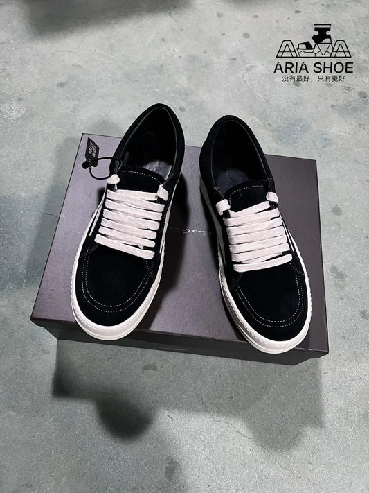 Brand Classic Design Shoes Men Owen Shoes Women Low Top Black Cow Suede with White Leather Outside RO Retro Casual Flat Sneakers