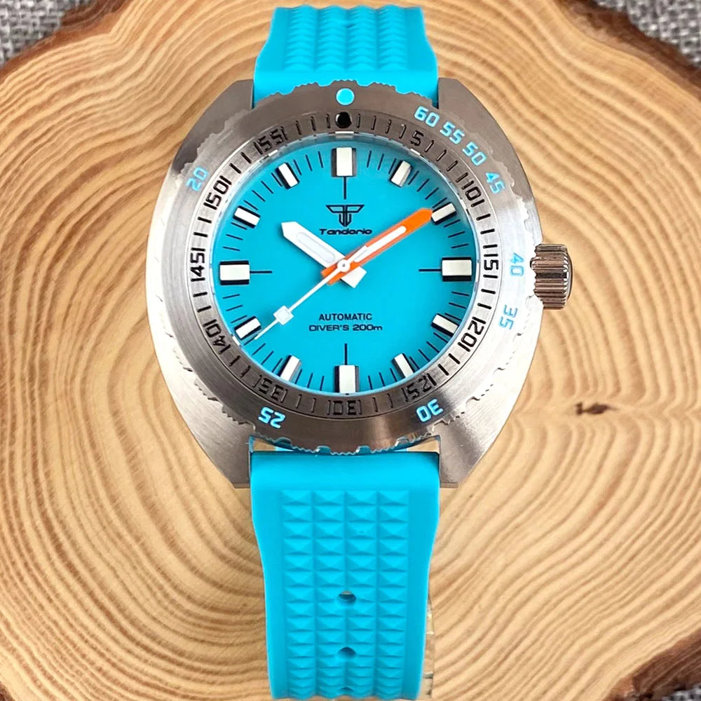 Tandorio V2 Buckle Bracelet Steel Bezel 42mm Sapphire Glass 20ATM Water Resistant NH35 Automatic Mens Dive Watch Reloj Hombre