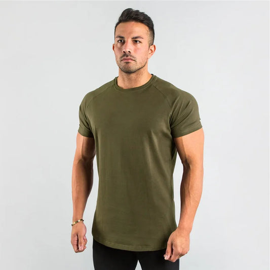 Fitness T-Shirt Men Bodybuilding Short Sleeve Sport Running T-shirt Men Sportswear Workout Shirts Male Men Gym Summer Tops Tee