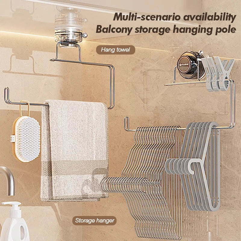 Bathroom Storage Rack With Strong Suction Cup No Punching Wall Mounted Bathroom Kitchen Tissue Holder For Multi Scene Storage