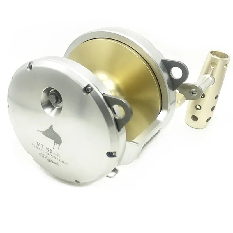 Metal Sea Fishing Reels, All for Goods, Low Speed Bait, Big Fish Equipment, Windlass, Max Drag  30 Kg , Saltwater Heavy Reel