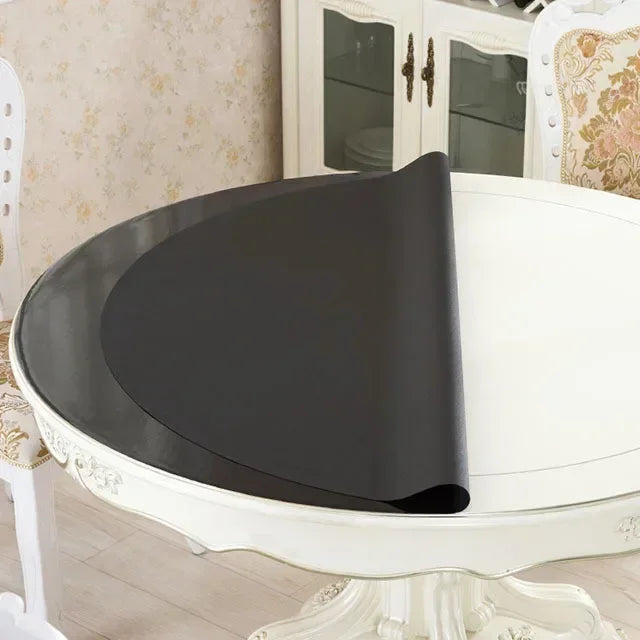 160cm PVC Round Table Carpet Transparent Waterproof Tablecloth Kitchen Pattern Table Cover Glass Soft Cloth Dining Table Mat