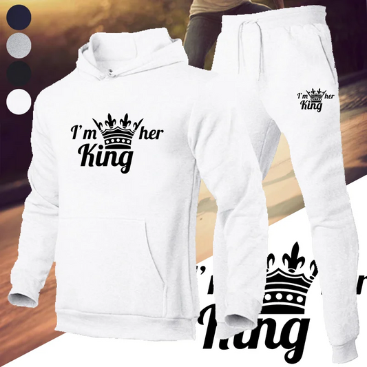 Men's Clothing Fashion Sportswear Sportswear Jogging Suit King Hooded Sportswear Suit Clothing Hoodie+Sweatpants Sportswear