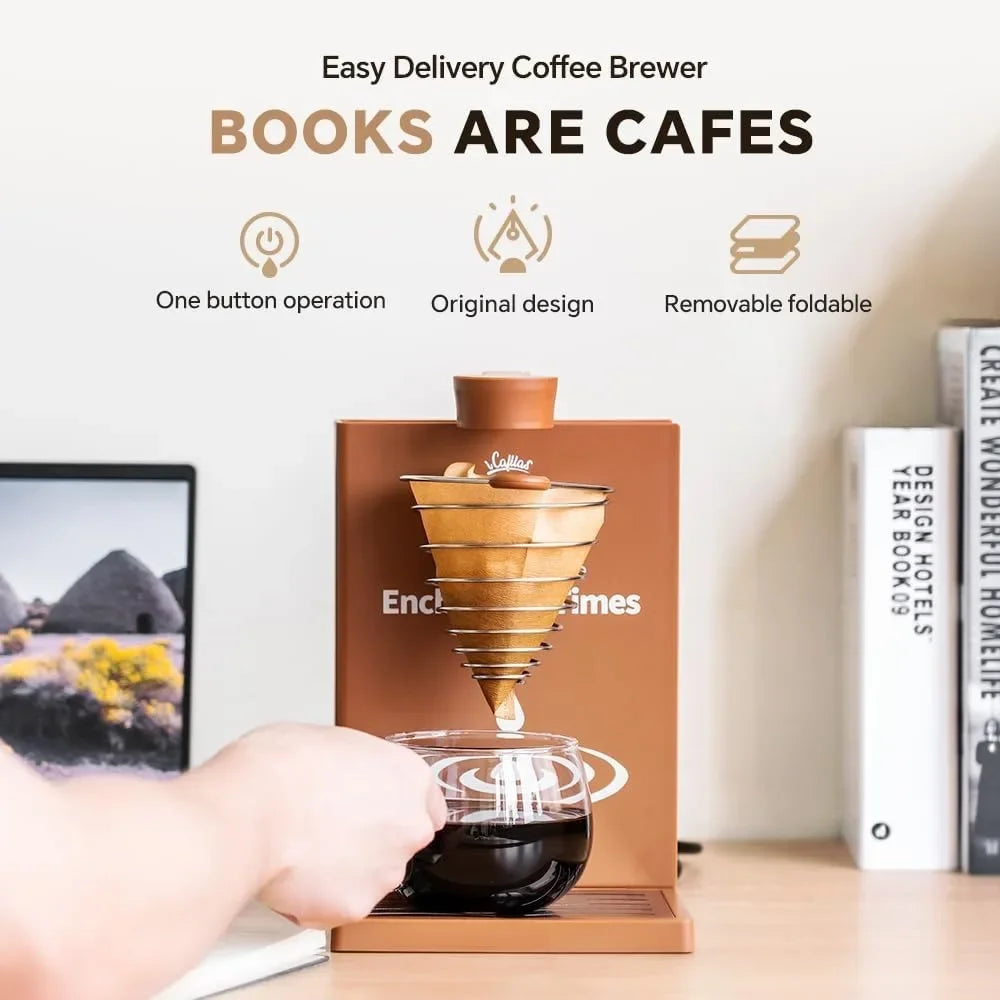Detachable One Cup Automatic Pour Over Coffee Maker Portable Drip Coffee machine with Reusable Filter for Travel Home Tea Maker