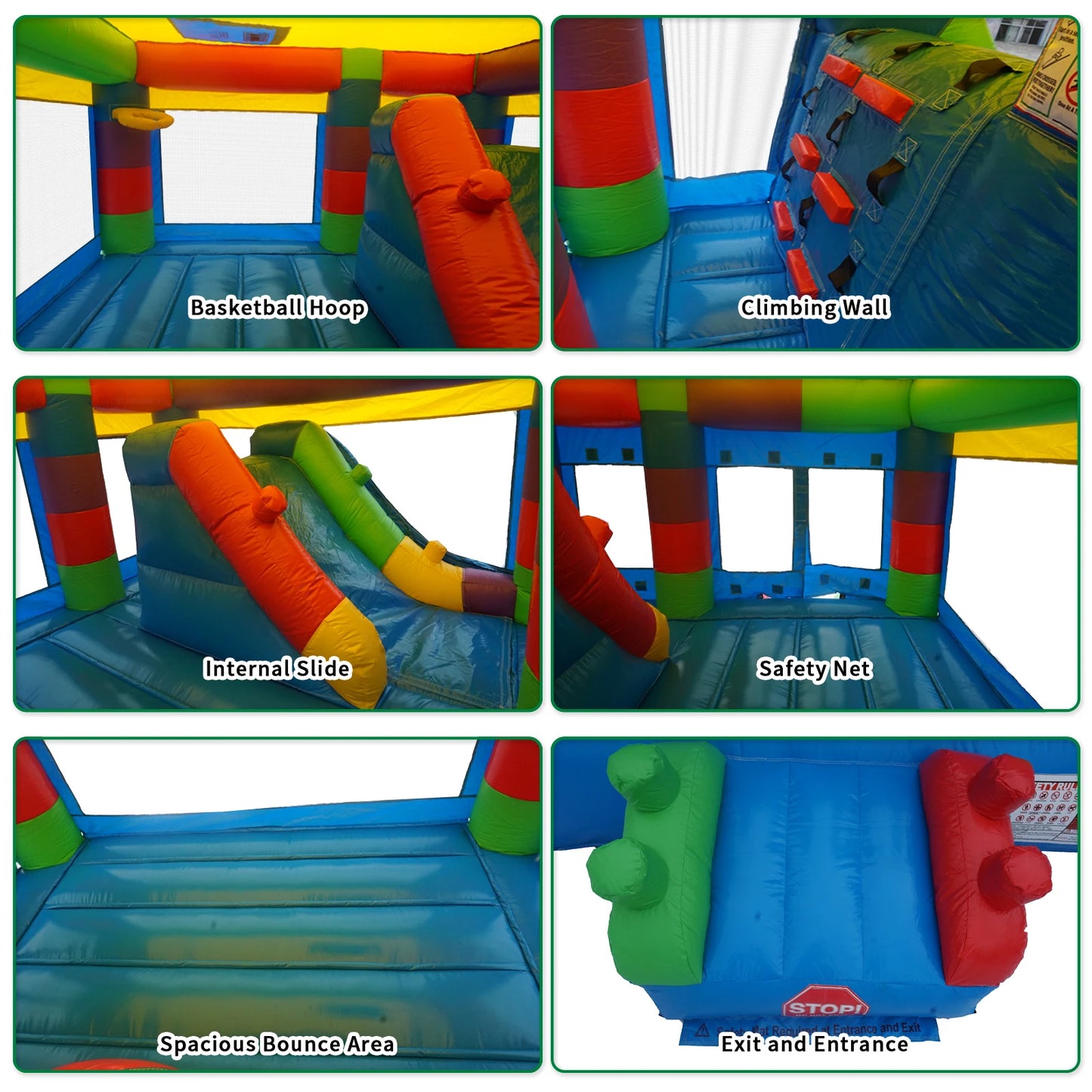 PVC Commercial Inflatable Bounce House for Big Kids,Large Jumping House with Built in Slide,Outdoor Backyard Birthday Party