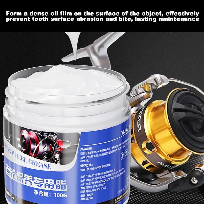 Fishing Reel Grease 100g Fishing Reel Oil Fishing Reel Cleaning Kit Fishing Reel Care Accessories for Teardrop Wheel Drum Wheel