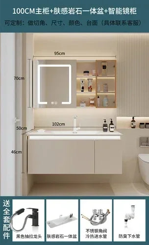 Washbasin Storage Bathroom Cabinets Mirror Wall Shelf Tool Drawer   Display Casa Arredo Room Furniture YY50BC