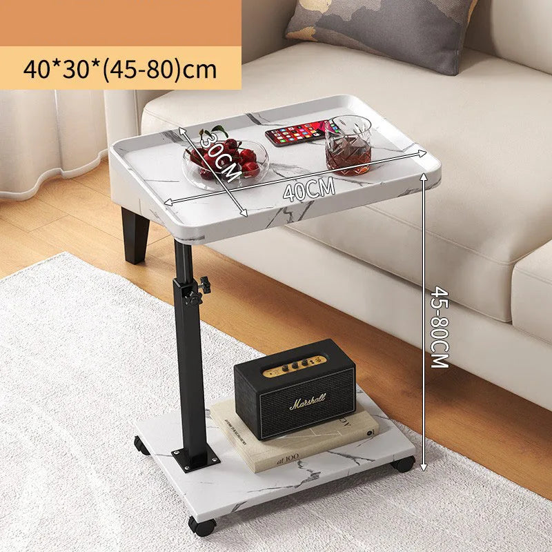 Side Table for Living Room, Bedroom Bedside TableMobile Coffee Table, C-shaped Sofa Side Cabinet, Simple Small Square Table