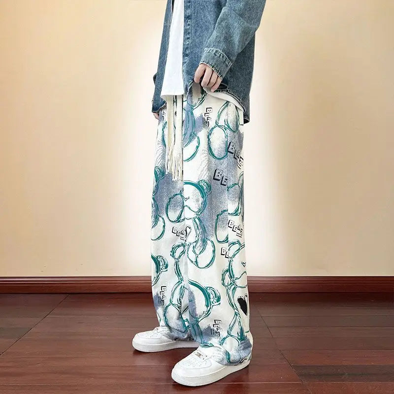 Men's Clothing Casual new Premium Summer Sporty Lightweight Thin printing Long Pants Straight Leg Comfortable Breathable