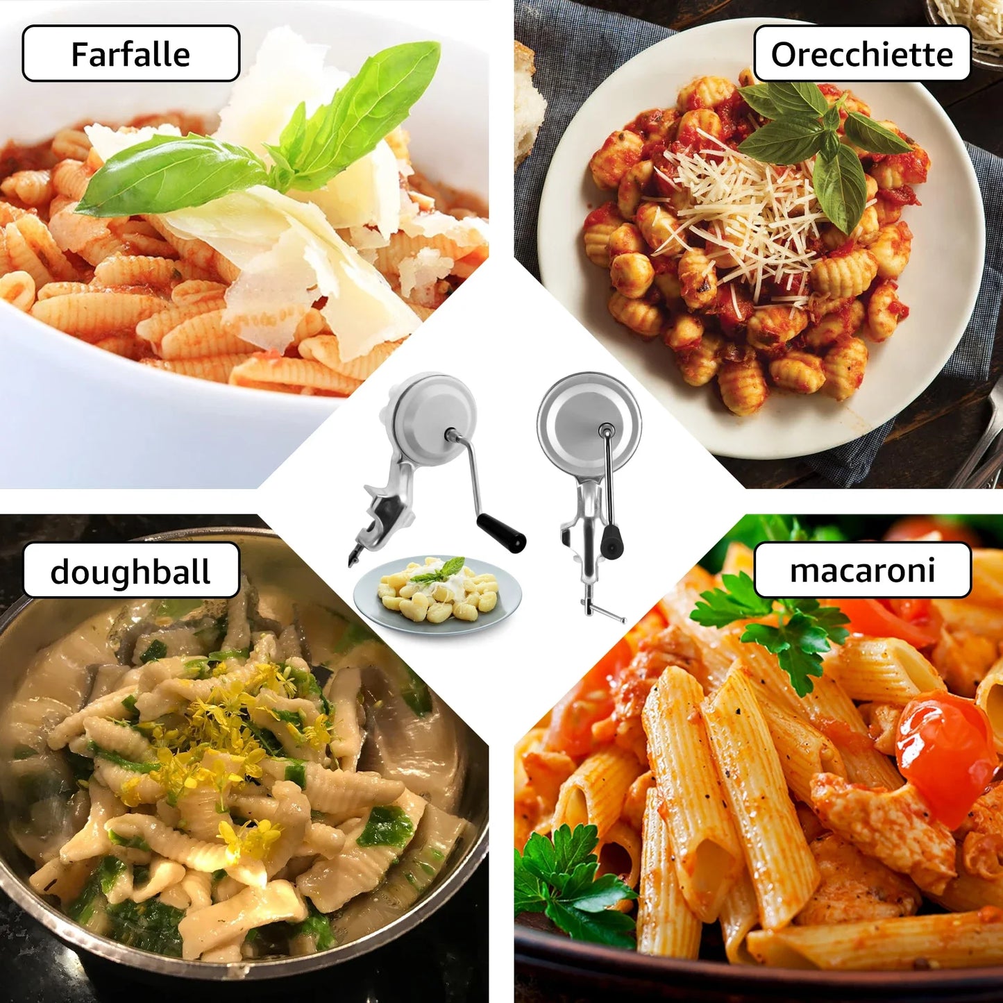 Manual Macaroni Maker Aluminum Alloy Noodle Maker Portable Hand Cranked Pasta Maker Machine For Making Italian Pasta Noodles
