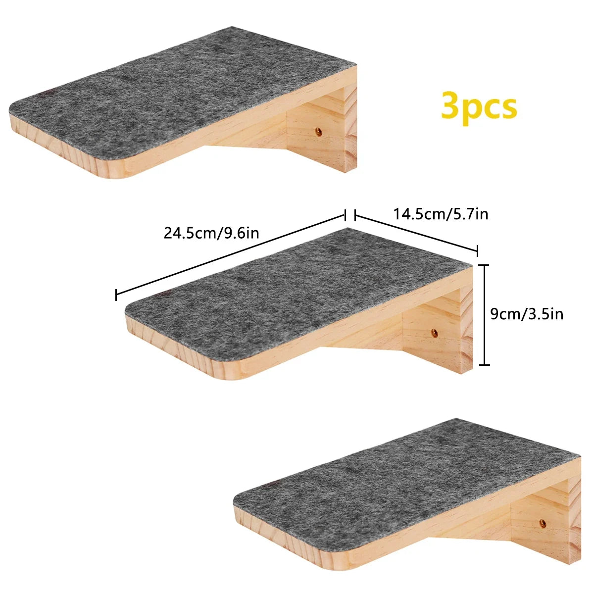 Wooden Cat Tree Tower Wall Mounted Cat Climbing Shelves Hammock Stairs House Cats Walk Playground Pet Furniture Accessories
