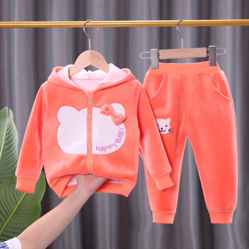 Baby Girl Clothes Children Clothing Set 2pcs Hoodie Cartoon Kids Girls Outfit Sets Toddler Cotton Long Sleeve Tops Pants Suit