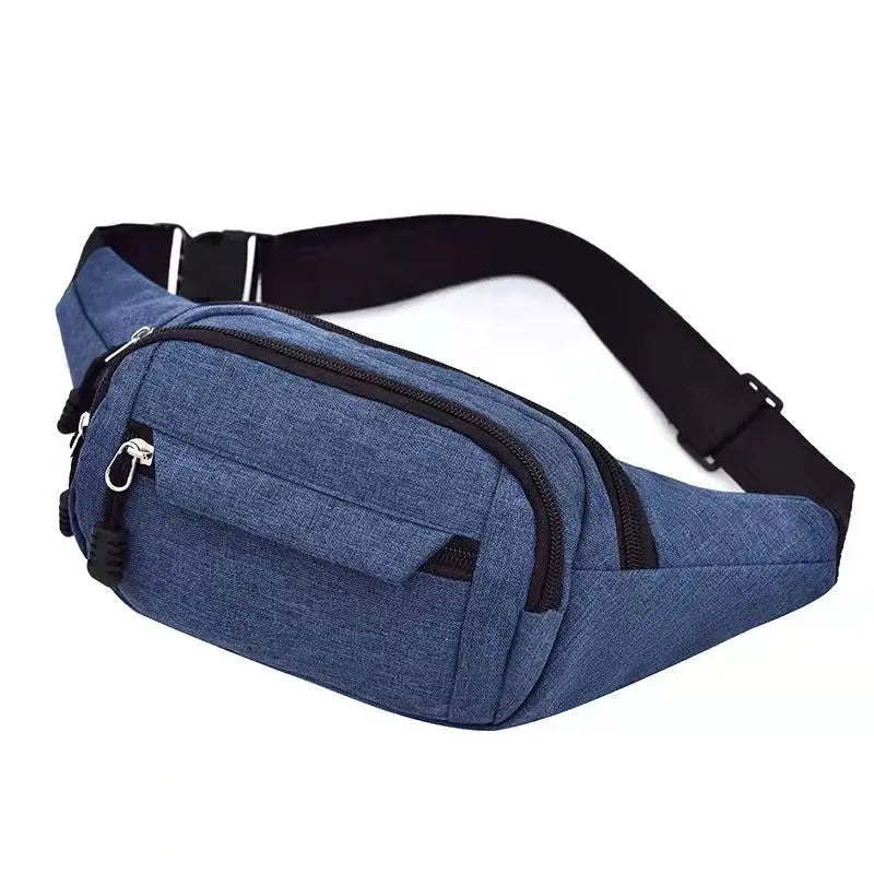 Men's and Women's Universal Models Waist Bag Fashion Crossbody Bags Sports Cell Phone Bags Solid Color Large Capacity Chest Bag