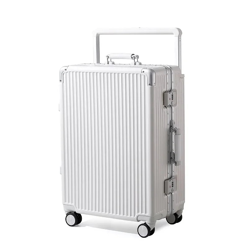 Suitcase Wide Handle Travel Suitcase Men 20 22 24 26 inch Carry-On Rolling Luggage Women PC Aluminum Frame Trolley Case