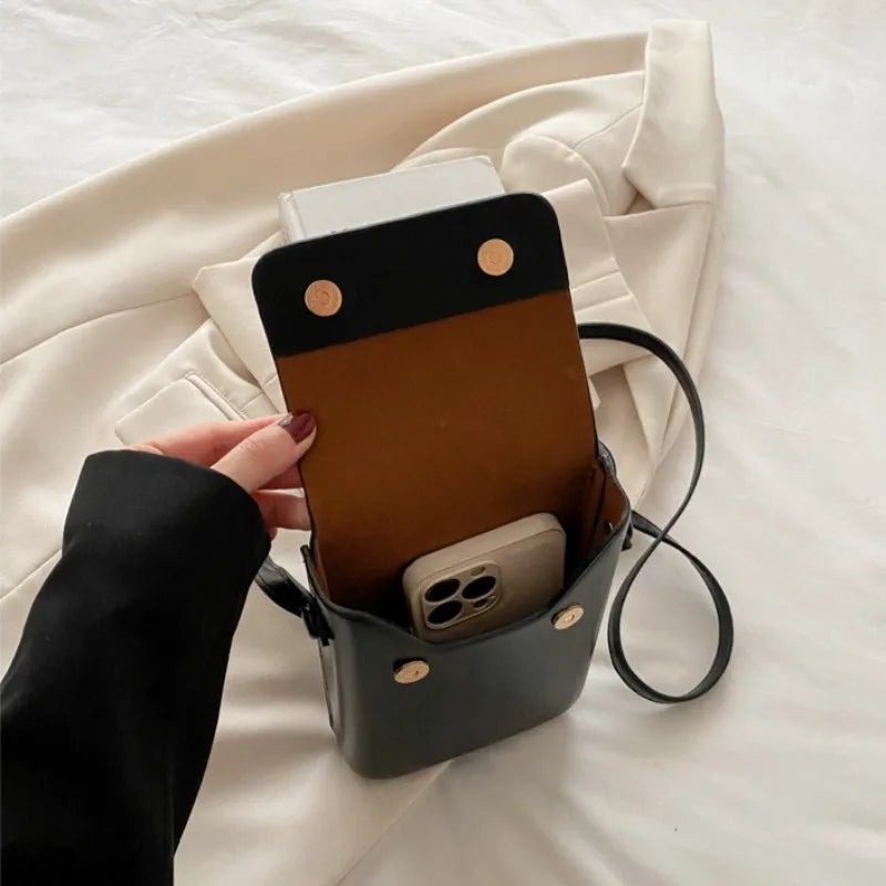 New Women Handbags Fashion Pu Leather Shoulder Bags Female Luxury Large Capacity Crossbody Bags Small Solid Flap Phone Purse