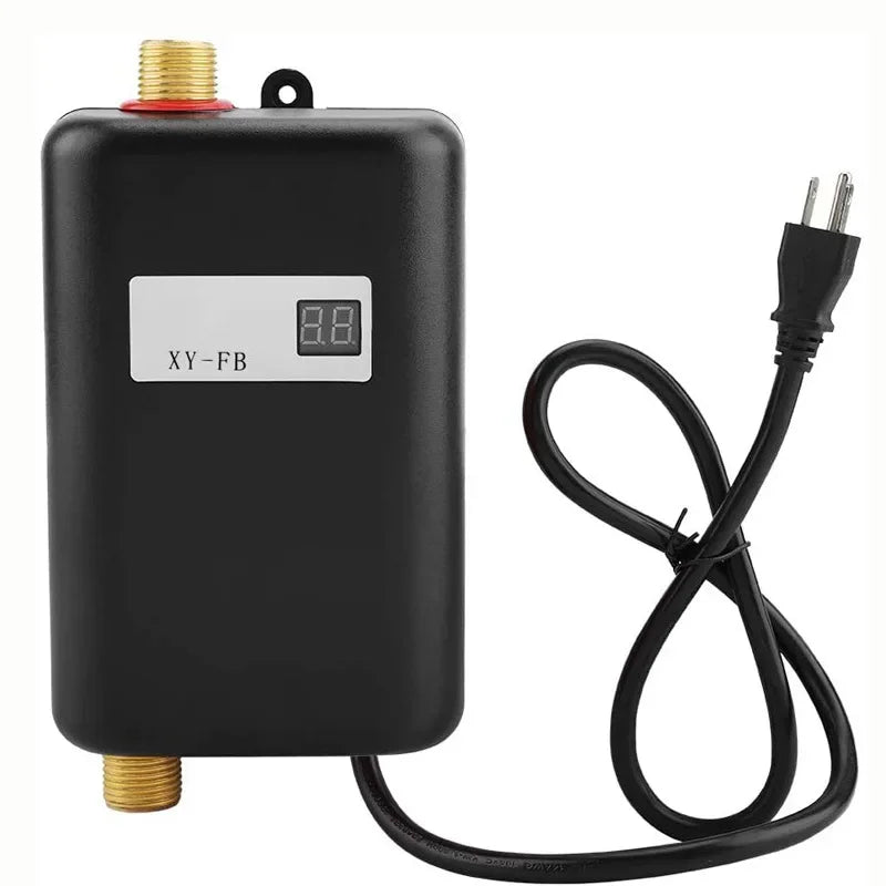 3800W Electric Water Heater Instantaneous Hot Shower Flow Fast Heating Kitchen Bathroom Stainless Steel Tankless Water Heater
