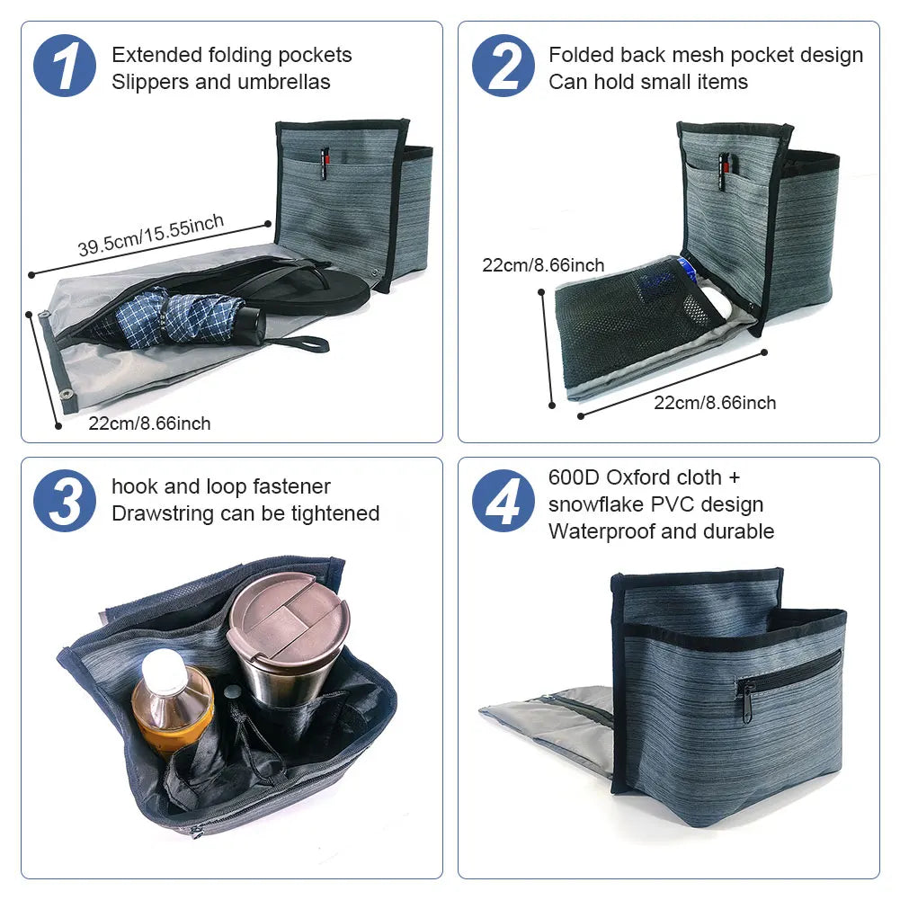 Luggage Travel Cup Holder Free Hand Multiple Pockets Travel Cup Storage Bag Suitcase Bottle Holder Fits Roll on Suitcase Handles