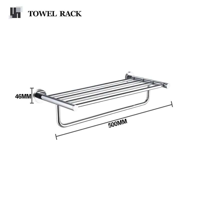 Bathroom Accessories 304Stainless Steel Hardware Kit Wall Mount Clothe Hook Paper Holder Towel Bar Toilet Brush Holder Soap Dish