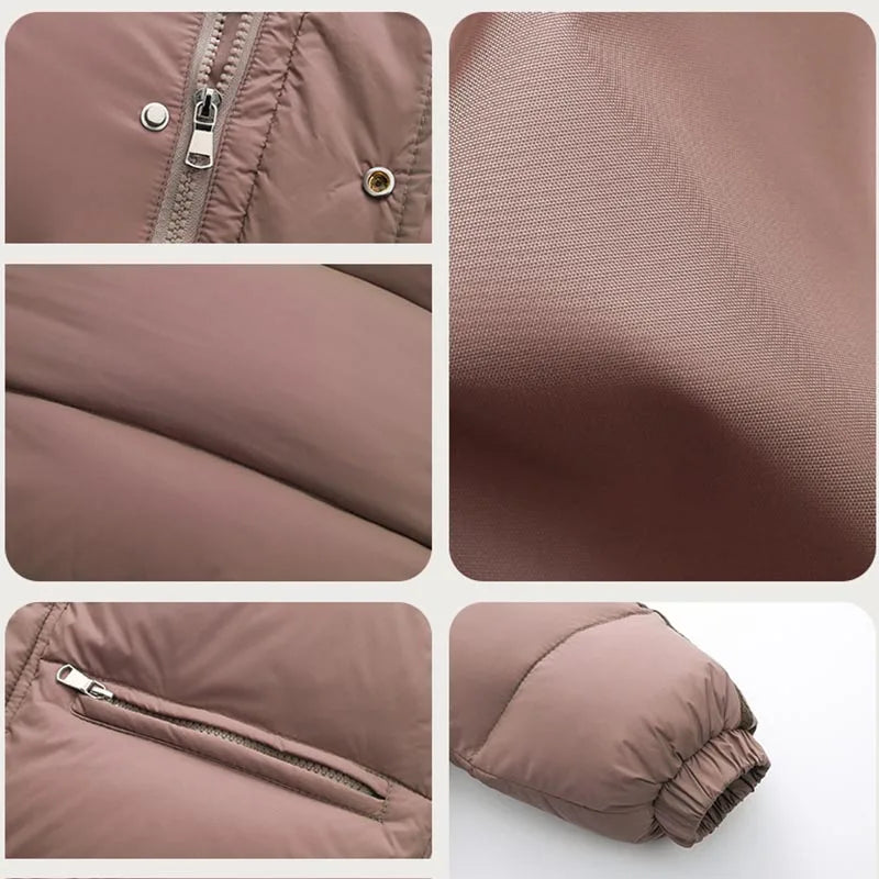 Children's Down Jacket Thicken Coat for Girls Hooded Down Jacket Keep Warm Medium Length Clothes Child Girl Two Fake Pieces Kids