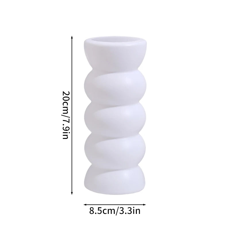 Nordic Vase Imitation Ceramic Flower Bottle Decorative Flowerpot Flower Arranging Ornament Plastic Home Plant Pot Wedding decor