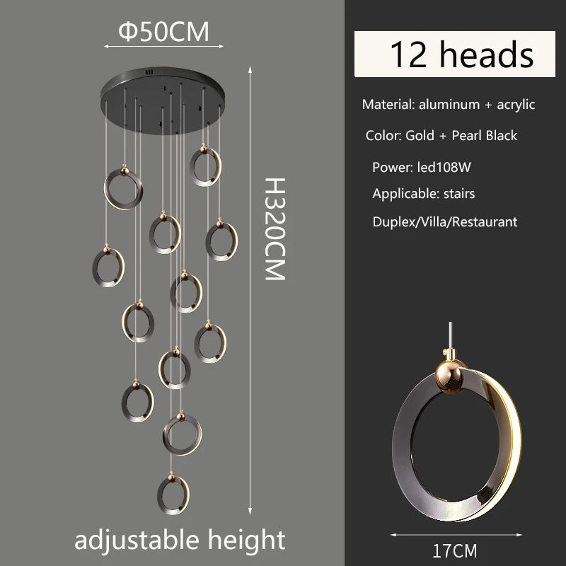 Modern luxury chandelier.  Creative design.  Suitable for villas, duplexes, hotels, restaurants.  Home lighting