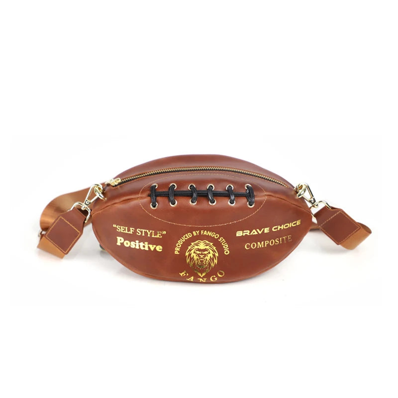 Retro Genuine Leather Men's Rugby Bag Handmade Leather Chest Bag Crossbody Shoulder Bag Outdoor Travel Chest Pack For Male