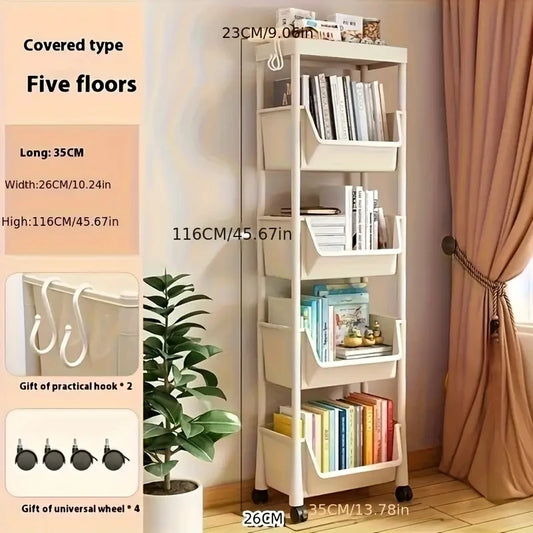 5-tiers storage shelves , closet organizers and storage,book shelf, rolling cart,organization and storage,