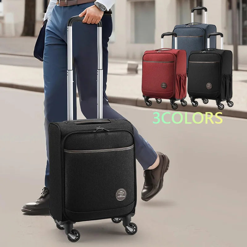 15 Inch Underseat Carry-on Luggage with Wheels Lightweight Luggage with Front Opening Lid (Blue)