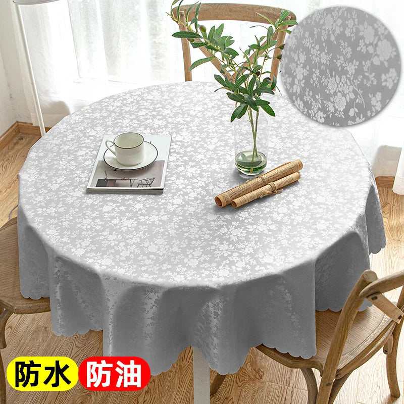 Waterproof  Round Table Cloth Pastoral PVC Plastic Kitchen Tablecloth Oilproof Antifouling Cover Dining Table Cloth Decorate