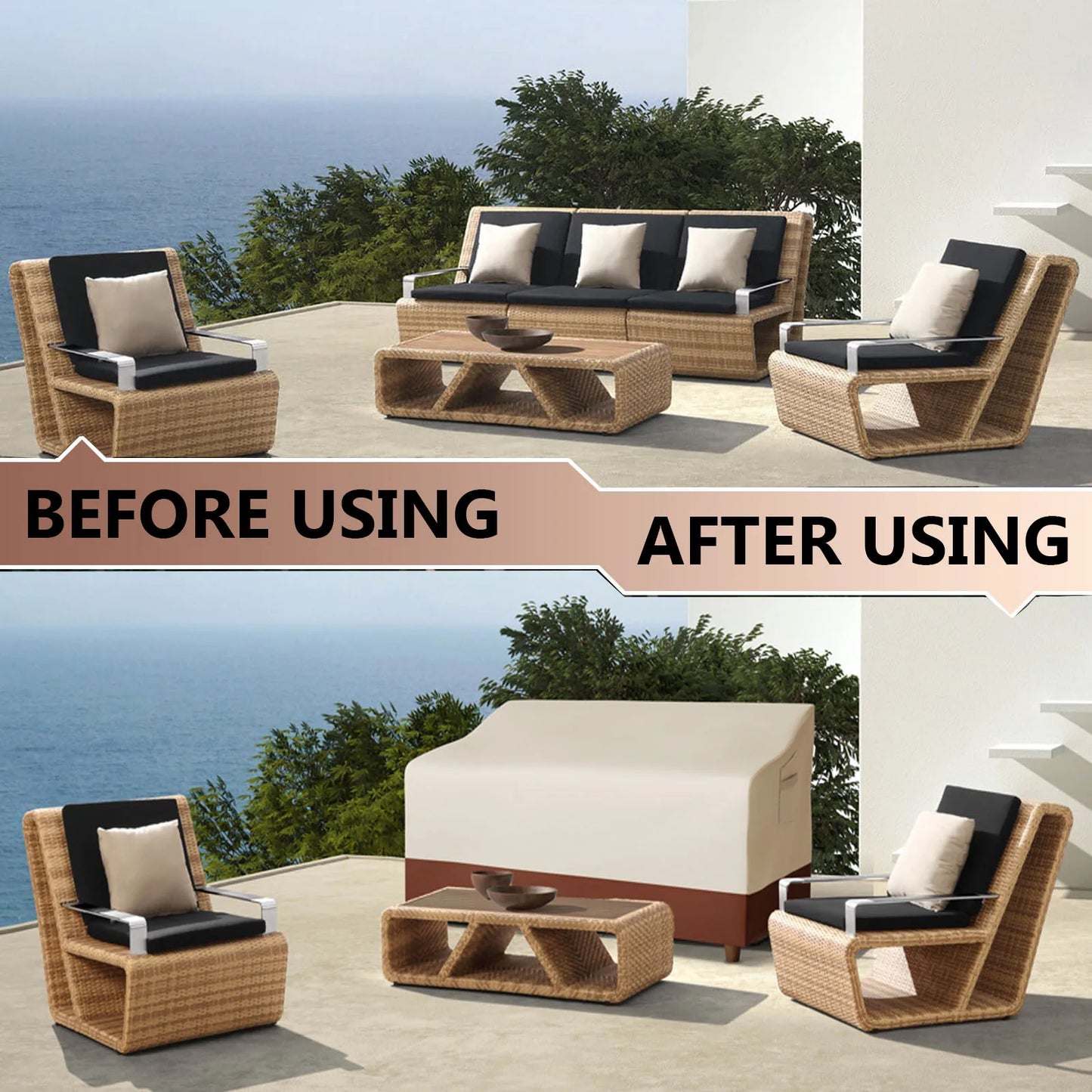 New 420D Outdoor sofa chair cover with handle Garden Waterproof Wind-Proof Anti-UV Against dust Rain Snow Protection Cover