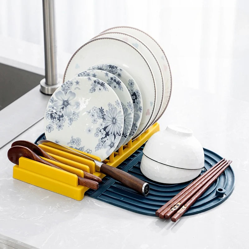 Kitchen Organizer Pot Lid Rack Plastic Spoon Holder Pot Lid Shelf Cooking Dish Rack Pan Cover Stand Kitchen Accessories