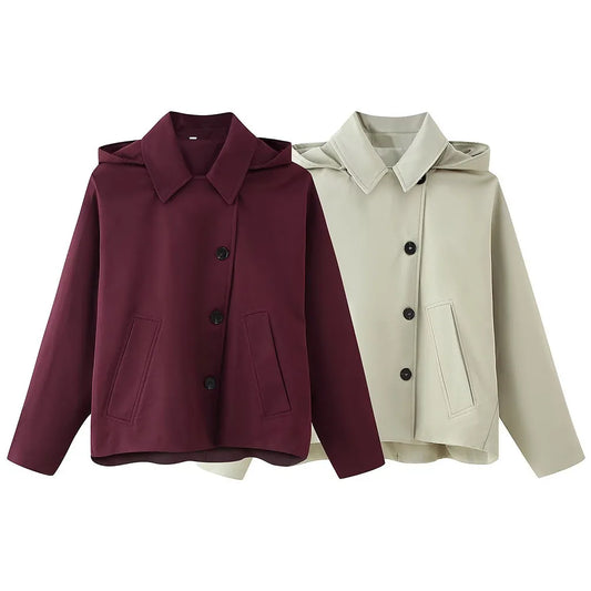 2025 New Women's Clothing European and American Style Design Versatile Fashion Casual Solid Color Short Coat