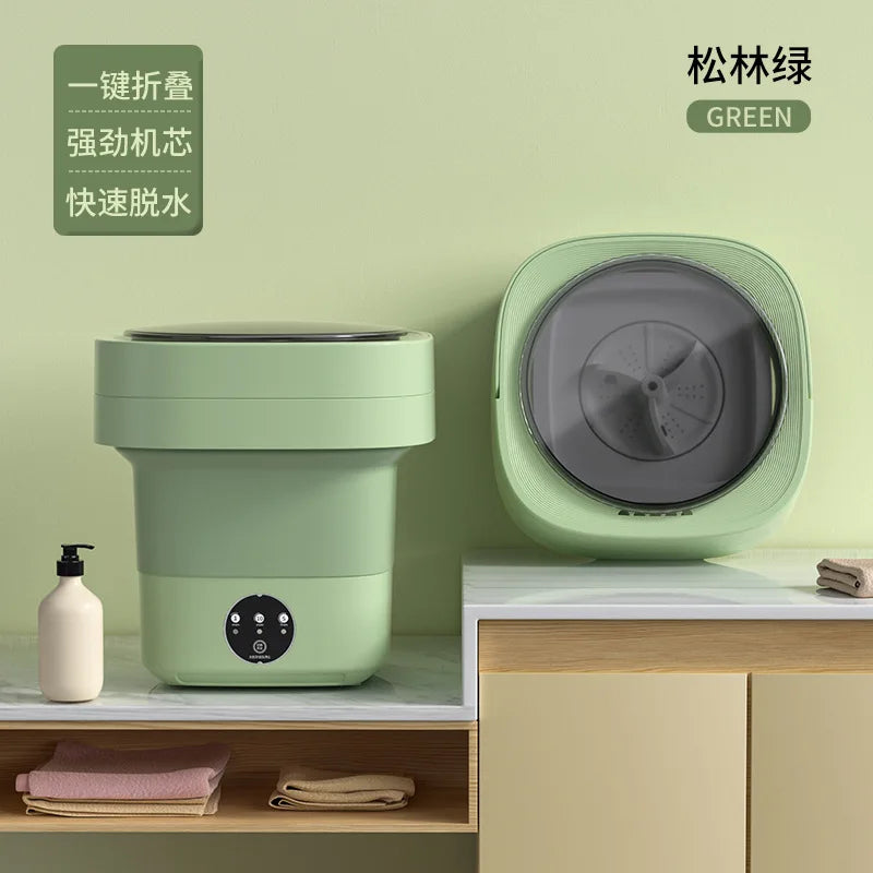 11L Blue light Portable Washing Machine Underwear with Dryer Bucket Socks Clothes Washer Camping Folding Mini Washing Machine