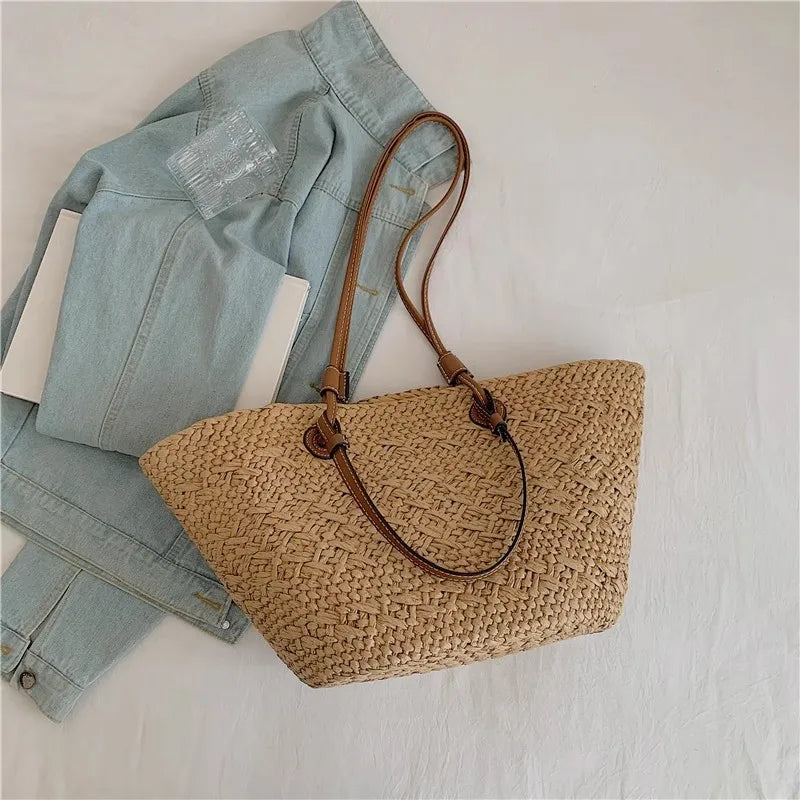 Handmade Women's Handbags big  Woven Female Shoulder Bag Summer Straw Beach Bags Shopper Baskets Bohemian Rattan Tote Bag