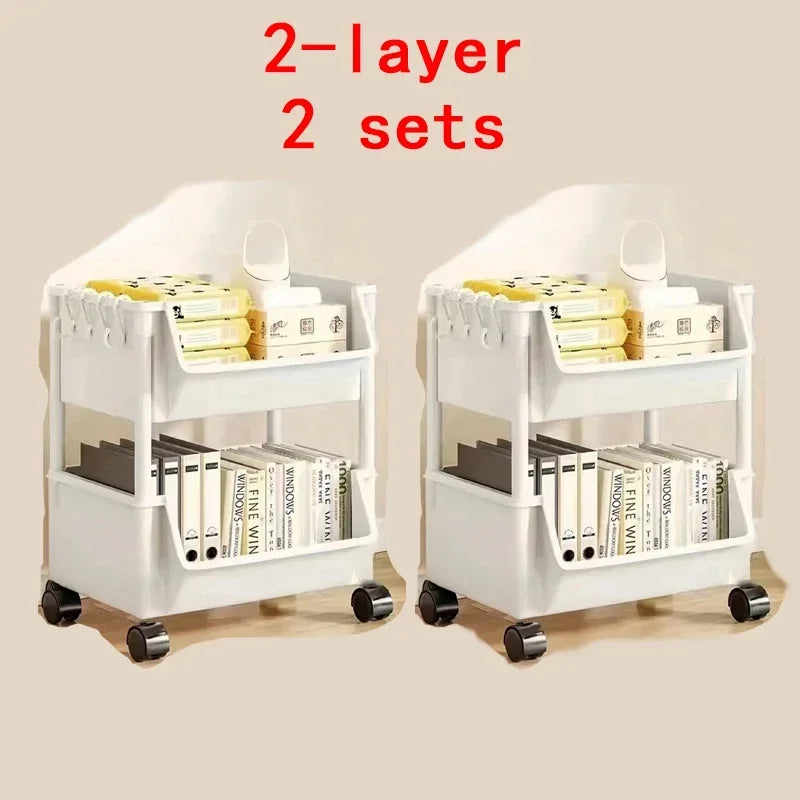 1/2 Set Trolley Bookshelf Kitchen Storage Rack Kitchen Corner Narrow Slit Storage Cabinet Bathroom Living Room Home Organizer