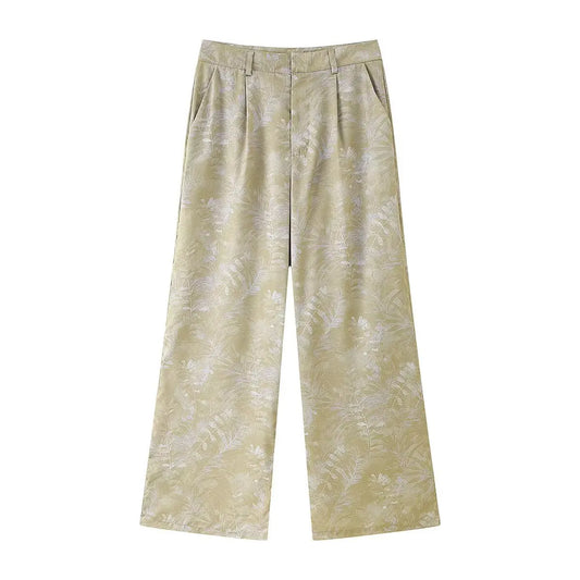 Women's clothing 2025 summer new style European and American style fashion printed trousers