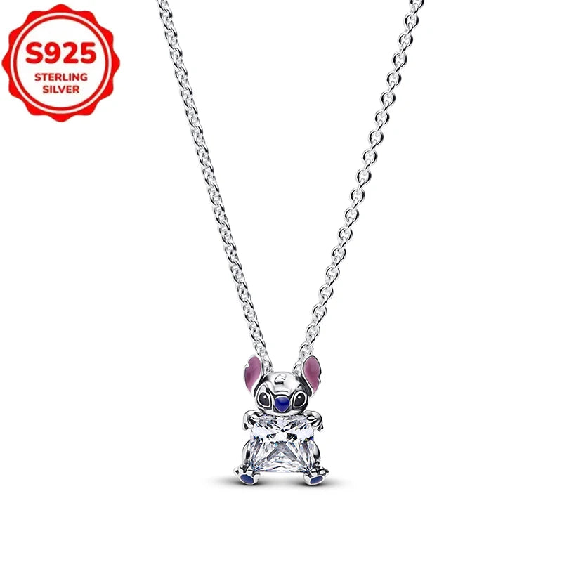For Original Women 925 Bracelet Bangle Pendant Charm Disney Stitch 925 Sterling Silver Boutique Bead DIY Jewelry Gift New in Hot
