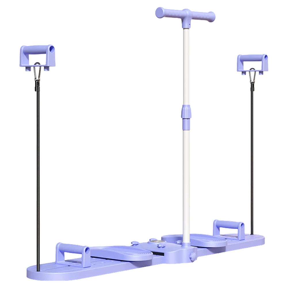 Fitness Ski Machine Foldable Ski Trainer with Handle & Pull Rope Pelvic Floor Muscle Exercise Equipment for Full Body Workout