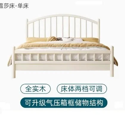 Nordic black retro American modern simple 1.5m storage princess bed solid wood bed 1.35 meters double 1.8 meters
