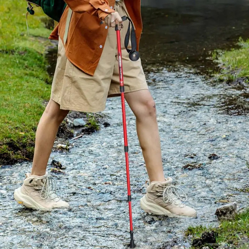 Trekking Poles Hiking Stick Telescopic Mountaineering Gear For Backpacking Mountain Climbing Camping Snowshoeing Skiing