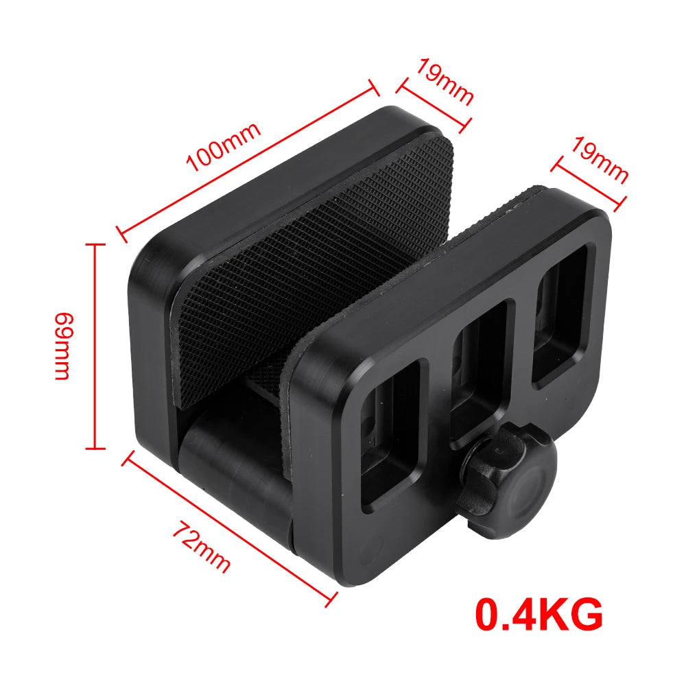 Hunting Shooting Tripod Stick Head Clamp 65mm Wide Bipod Clamp Stand Display Cradle Holder Gun Rifle Clamp Shooting Rest Saddle