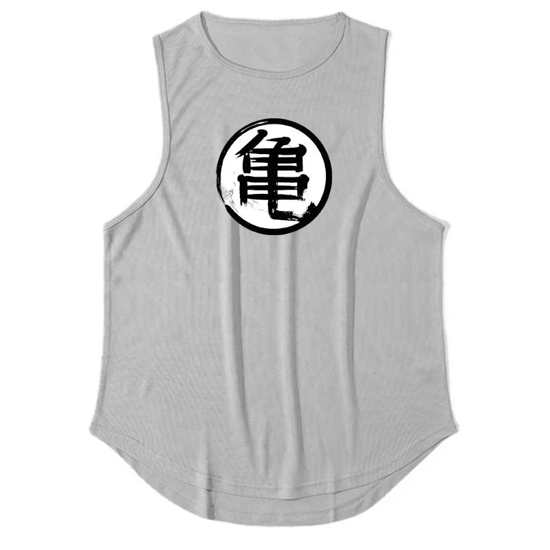 Japanese anime turtle pattern men's fitness clothes fitness vests quick-drying fitness T-shirts muscle sleeveless T-shirts