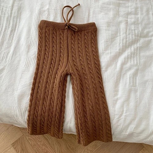Spring Autumn Kids Knitted Clothing Set Long Sleeved Striped Pullover Sweater+Shorts Baby Boys Girl Clothes Suit Children Suit