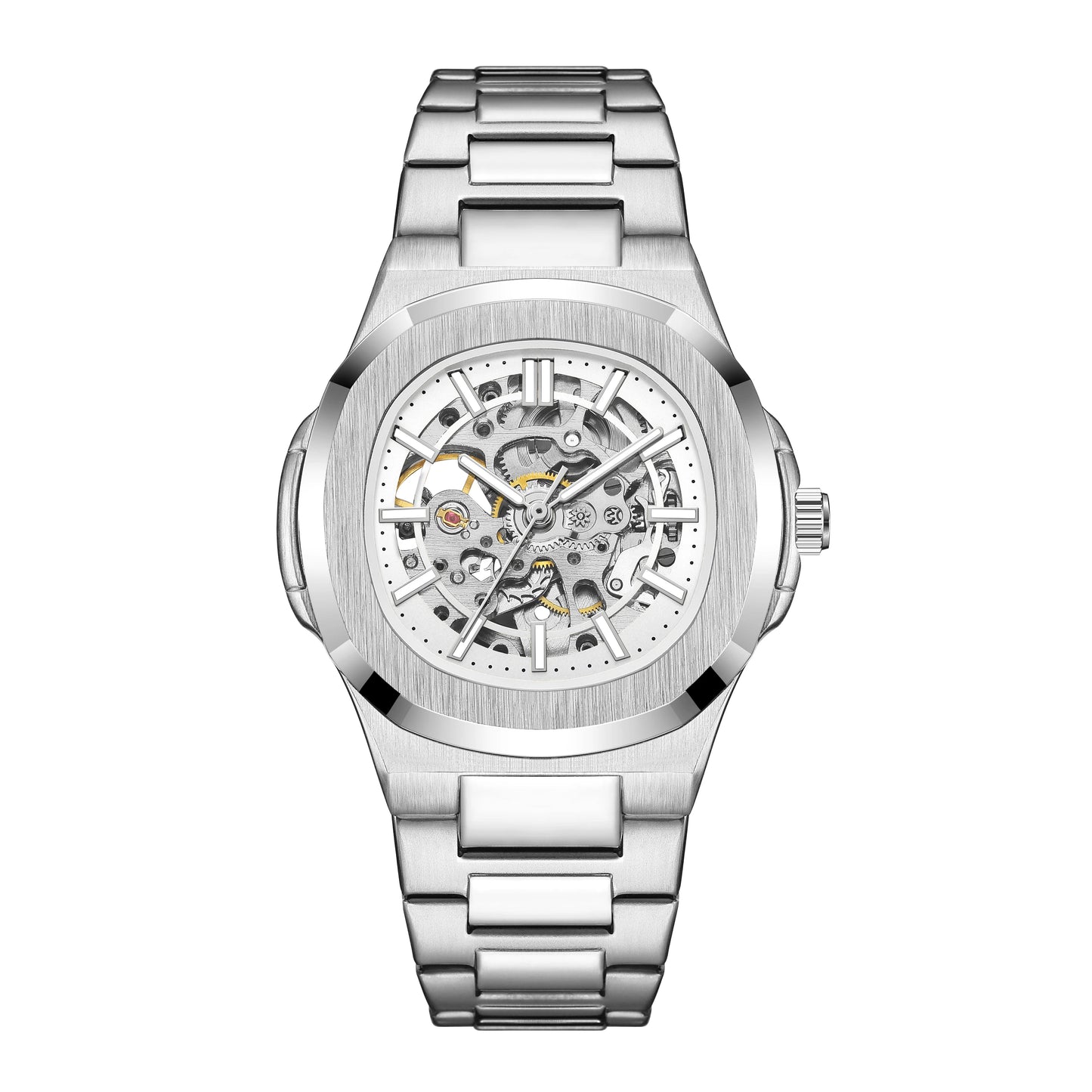 Men's Watches Luxury Automatic Watch For Men Mechanical Wristwatch Skeleton Stainless Steel Sapphire glass Male Clock 2023
