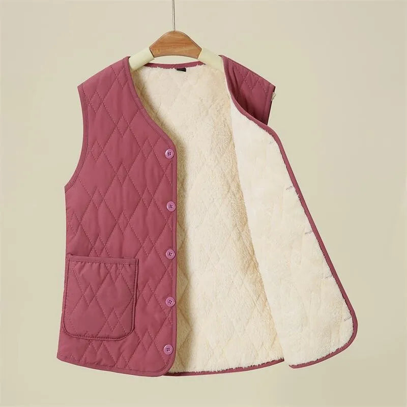 Vests woman  Autumn Winter Fleece Sleeveless Jackets Women's clothing Waist Coat Fashion Solid Waistcoat