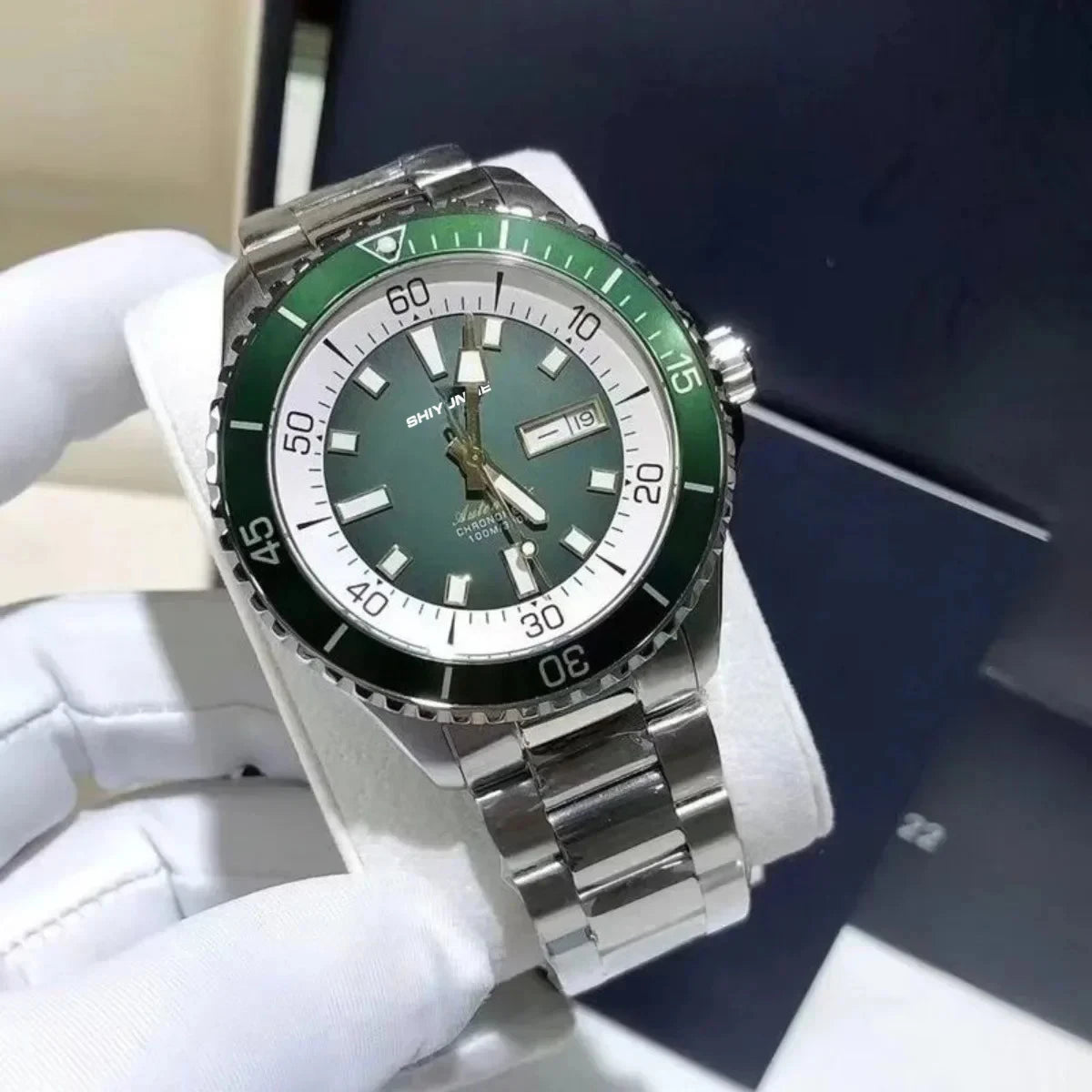 B Automatic Mechanical Men's Watch Waterproof Stainless Steel Sport Screw Fixed Superocean