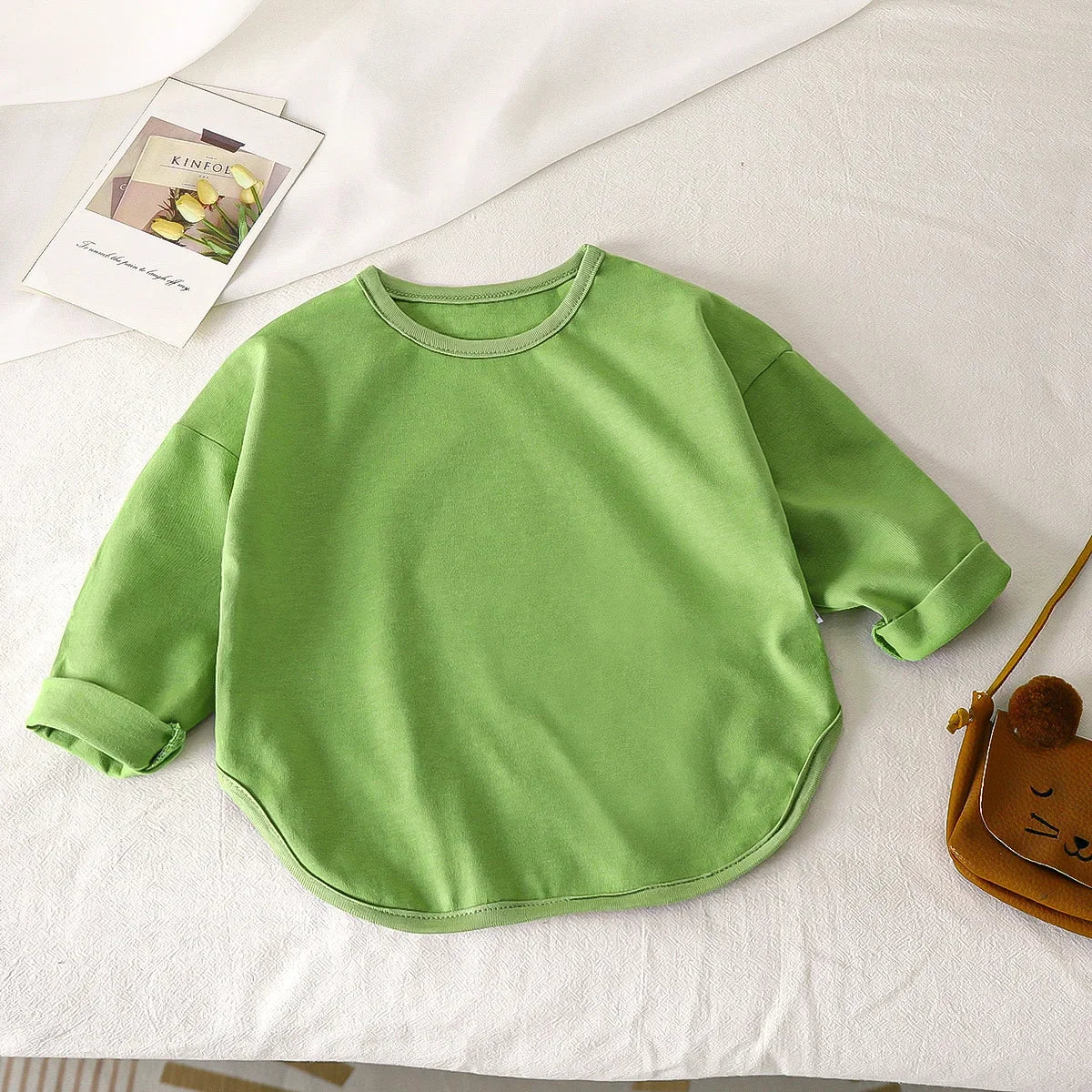 Baby Boys Basic Tee Long Sleeve T-shirts Pure Cotton Baby Girl Tops Kids T-shirt Cotton Spring Tee Shirts Baby Boy Clothes Tees