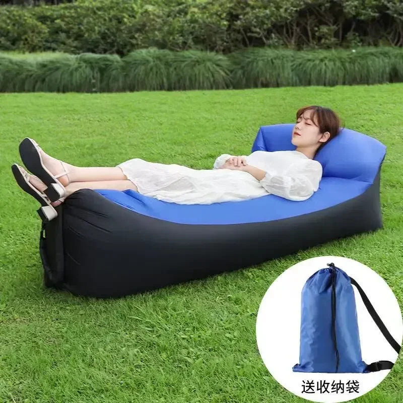 Trend Outdoor Products Fast Infaltable Air Sofa Bed Good Quality Sleeping Bag Inflatable Air Bag Lazy bag Beach Sofa 240*70cm.