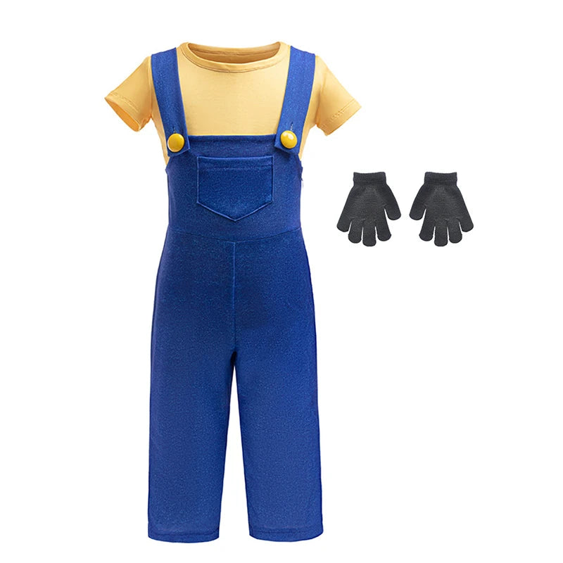 Baby Boy Clothes Children's Halloween Cosplay Costume Boys Striped T-Shirt+Jumpsuits 2Pcs Set Carnival Costumes Stage Perform